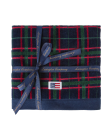 Lexington Checked Towel Navy/Green 50x70 cm set of 2