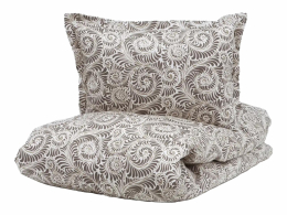Borås Cotton Beatrice Duvet Cover Set Multi with a pattern of intricate lines in beige