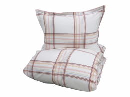 Borås Cotton Beatrice Duvet Cover Set Multi with a checked pattern in soft colors.
