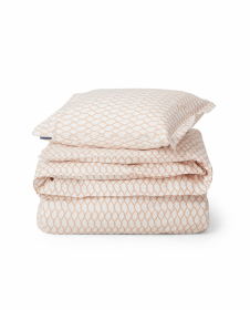 Lexington White/Beige Rope Printed Cotton Poplin Duvet Cover Set