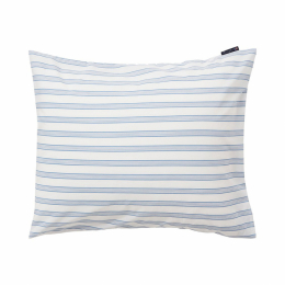 Lexington White/Blue Striped Cotton Poplin Pillowcase