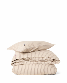 Lexington Cotton Flannel Pin Striped Dynecover Sæt Beige/Brun