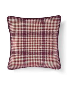 Lexington Checked Recycled Cotton Pudebetræk Fig/Wine/Light Beige 50x50 cm