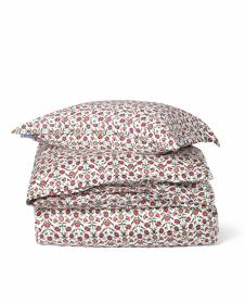 Lexington Flower Printed Sateen Duvet Cover Set White/Red/Green/Beige