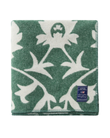 Lexington Flower Jacquard Recycled Wool Blanket Green/Beige 130x170 cm