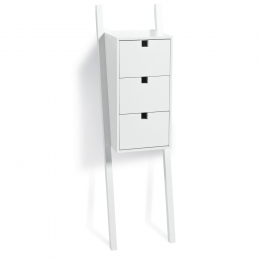 Mavis Luton Bedside Table 3-Drawers (White Lacquer)