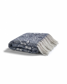 William Morris Plaid Marigold Indigo Blue