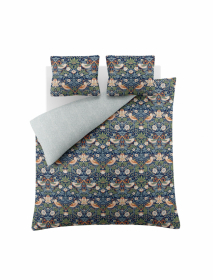 William Morris Sengetøj Strawberry Thief Indigo