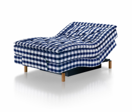 Horse Adjustable Bed Silver Beige Check 120x210 cm
