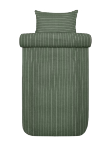 Hoie Sengetøjssæt Sebastian Flannel Dæmpet Grøn 150x210 cm
