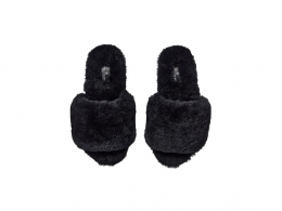 Carpe Diem's Beds Sheepskin Slippers Black