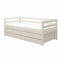 Flexa Classic Single Bed with Pull-Out Bed and Drawers White Washed 90x200 cm