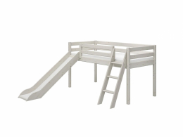 Flexa Loft Bed with Slide White washed Pine