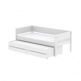Flexa Junior Bed with Pull-Out Bed and Drawers White
