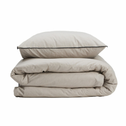 Gripsholm Duvet Cover Set Chambray Linen Beige