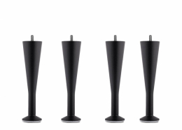 Winga Bed Legs Design Matt Black 18 cm (2 packs)