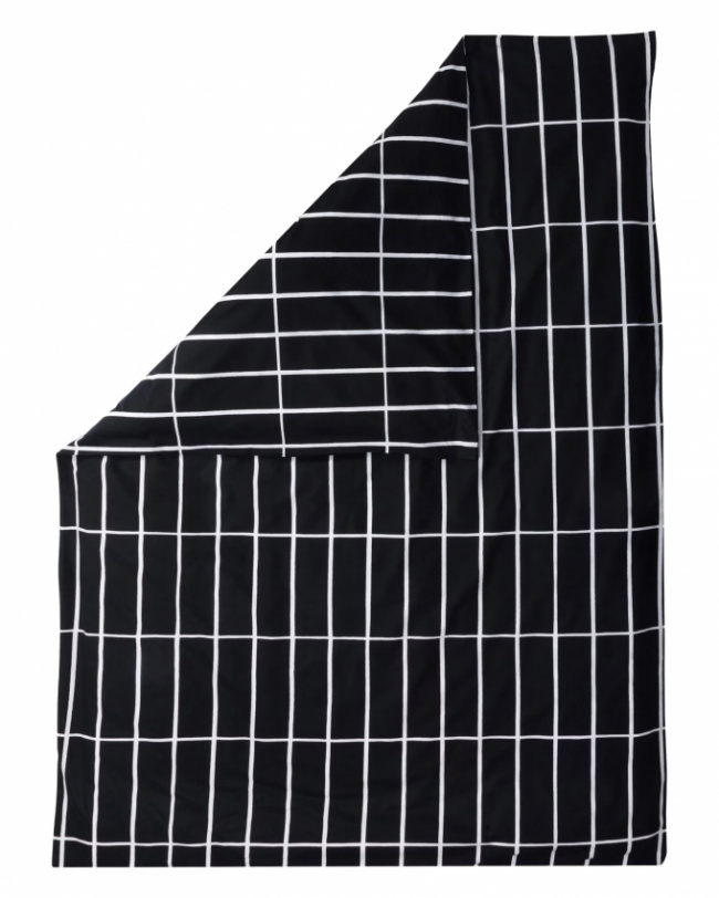 Marimekko Påslakan Tiiliskivi Black/white 150x210 cm