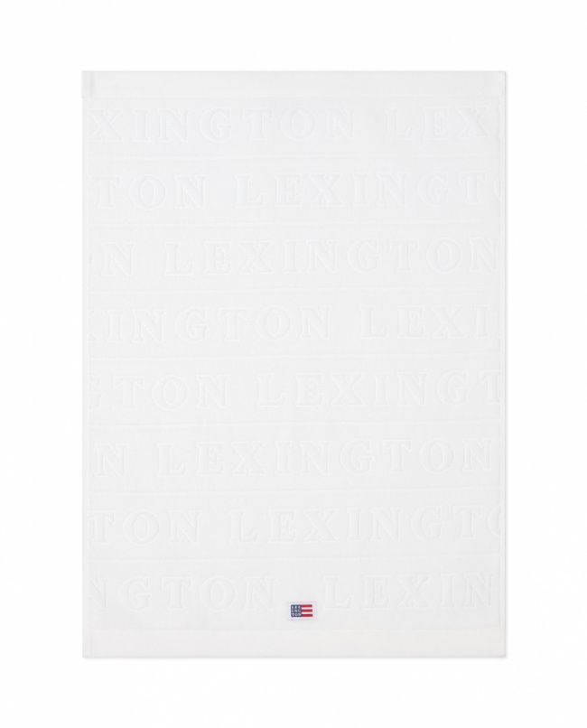 Lexington Velour Jacquard Logo Towel White