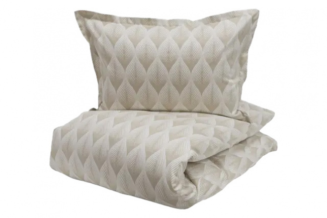 Borås Cotton Beatrice Duvet Cover Set Multi with a pattern in neutral tones and tidy