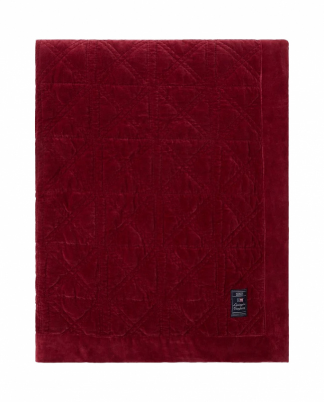 Lexington Quilted Organic Cotton Velvet Sengetæppe Red