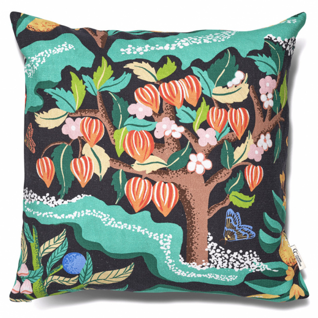Classic Collection Cushion Cover Botanical Cherry Black 50x50 cm