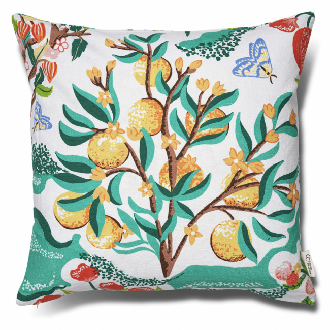 Classic Collection Cushion Cover Botanical Orange White 50x50