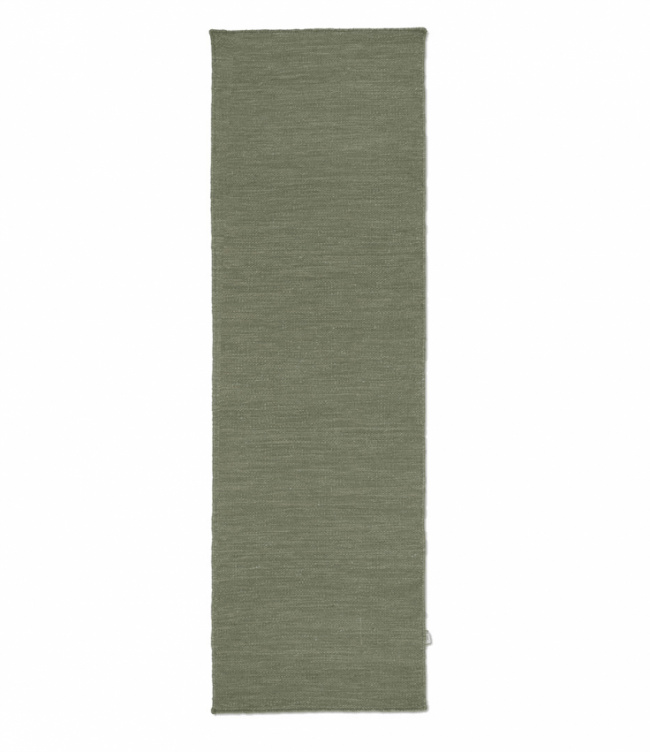 Classic Collection Løber Plain Grøn 80x250 cm