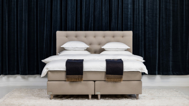 Elite Beds Continental Bed Borgholm Light Gray 140x210 cm