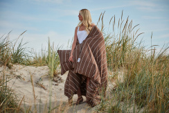 Beach House Lines Duvet Cover Choco/Greige