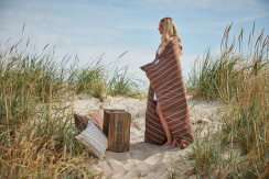 Beach House Lines Duvet Cover Choco/Greige