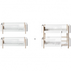 Oliver Furniture Mini + Conversion kit 2 junior beds white/oak