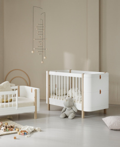Oliver Furniture Wood Pinnasänky Mini Valkoinen/Tammipuu