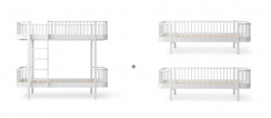 Oliver Furniture Conversion Kit Wood Original Bunk Bed to 2 Daybeds White