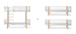 Oliver Furniture Conversion Kit Wood Original Bunk Bed to 2 Daybeds White/Oak