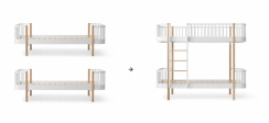 Oliver Furniture Conversion Kit 2 Wood Original Beds to Bunk Bed White/Oak