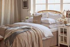 Lexington Icons Checked Cotton Poplin Dynebetræk White/Beige/Navy