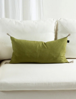 Himla Sunshine Cushion Cover Tassel Greenery 30x60 cm