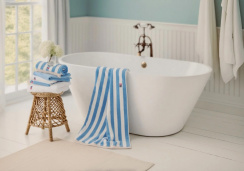 Lexington Block Striped Towel Sky blue/White/Moonbeam