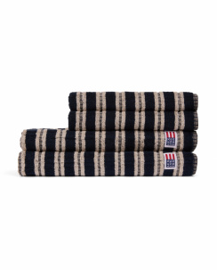 Lexington Towel Striped Terry Blackish Navy/Lt Beige