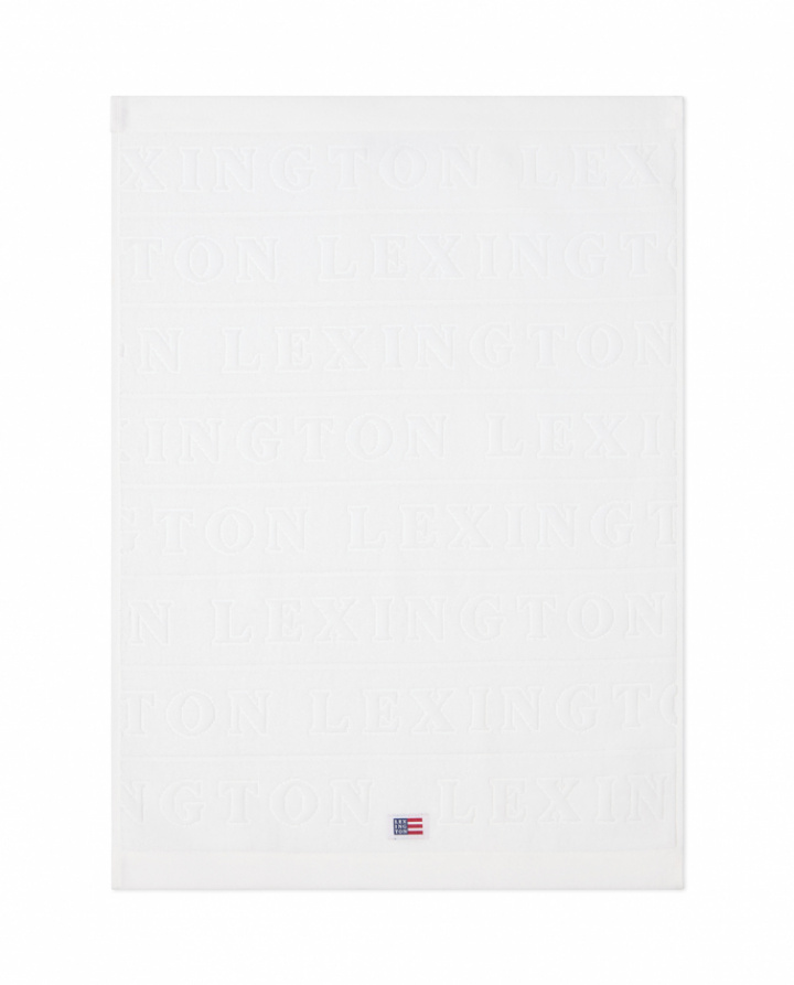 Lexington Velour Jacquard Logo Handduk White