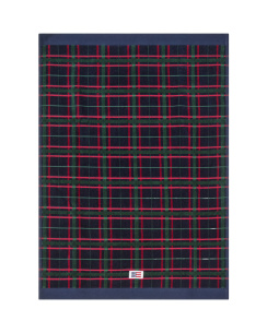 Lexington Checked Towel Navy/Green 50x70 cm set of 2