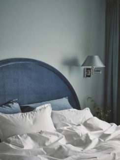 Mille Notti Luna Headboard Velvet Light Blue