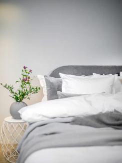 Mille Notti Bianca Headboard Velvet Light Gray