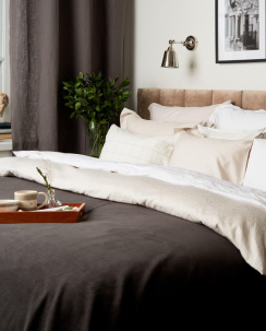 Lexington Hotel Collection Velvet Bedspread Dark Grey