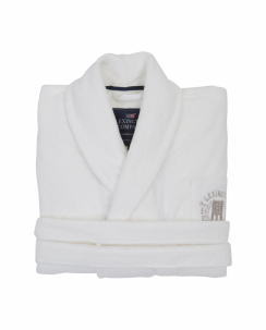 Lexington Hotel Collection Velour Robe, Badekåbe Dress White