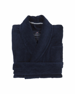 Lexington Hotel Collection Velour Robe, Badekåbe Dress Blue
