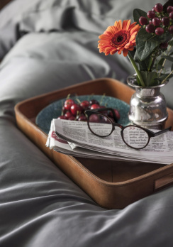 Borås Cotton Cloud Duvet Cover Set Anthracite 150x210 cm