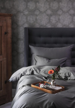 Borås Cotton Cloud Duvet Cover Set Anthracite 150x210 cm