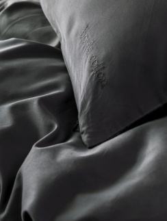 Borås Cotton Cloud Duvet Cover Set Anthracite 150x210 cm