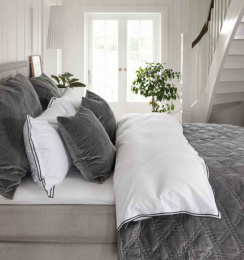 Borås Cotton Sky Duvet Cover Set Gray 150x210 cm